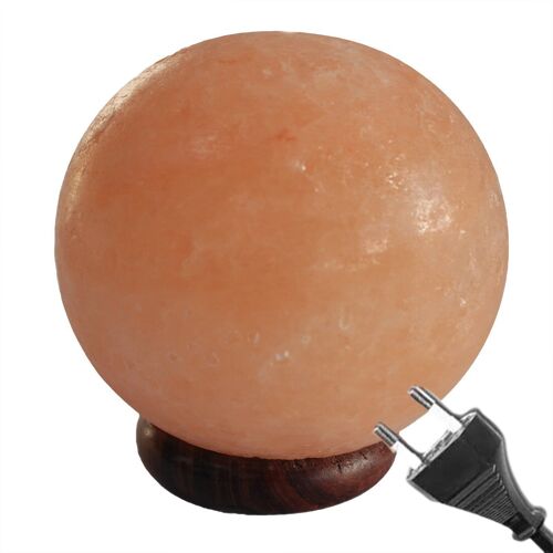 QSalt-27 - Salt Lamp Ball - Big Wooden Base - Sold in 1x unit/s per outer