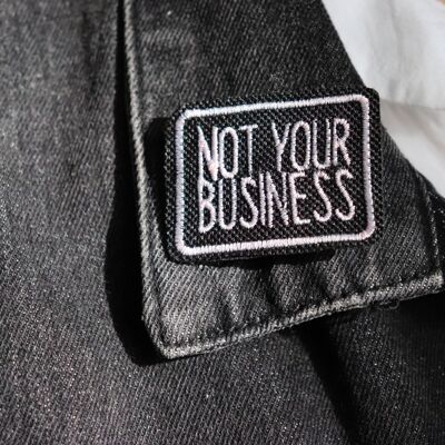 "not your business" embroidered brooch