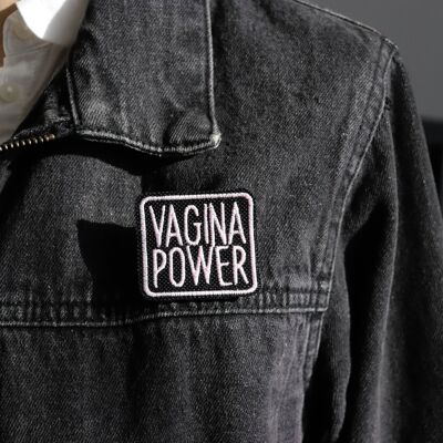 "vagina power" embroidered brooch