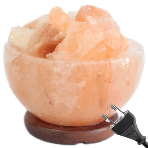Qsalt-62 - Salt Fire Bowl and Chunks - 15cm x 9cm - Sold in 1x unit/s per outer