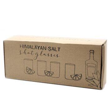 QsaltS-01 - Ensemble de 4 verres à shot au sel de l'Himalaya et support de service en bois - Vendu en 1x unité/s par extérieur 2