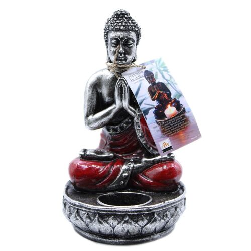 RBud-09 - Buddha Candle Holder - Red - Medium - Sold in 1x unit/s per outer