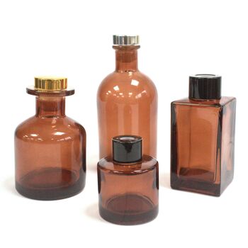 RDBot-08 - Flacon diffuseur à parfum rond Alchemist de 140 ml - Marron (bouchons vendus séparément) - Vendu en 6x unité/s par extérieur 2