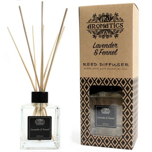 RDEO-01 - 200ml Lavender & Fennel Essential Oil Reed Diffuser - Sold in 1x unit/s per outer