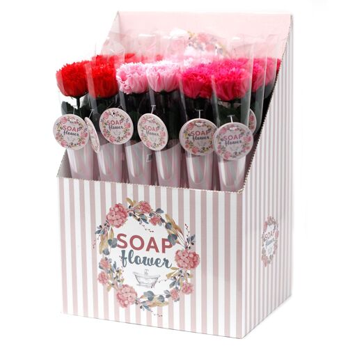 RRSF-01 - Ready to Retail Soap Flower - Small Carnation - Sold in 24x unit/s per outer