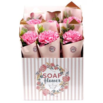 RRSF-05 - Fleur de savon prête à la vente au détail - Grand bouquet d'œillets - Vendu en 6x unité/s par extérieur 2