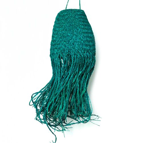 RTL-12 - Teal Braided in Doum Suspension Lamp Shade - 20x15cm - Sold in 1x unit/s per outer