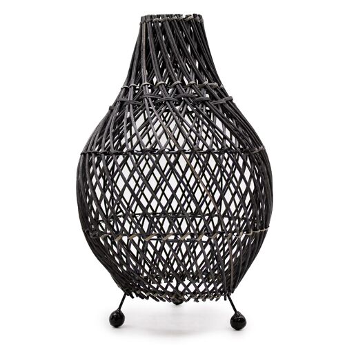 RTL-03UK - Rattan Table Lamp - Black (UK) - Sold in 1x unit/s per outer