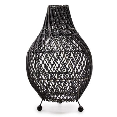 RTL-03 - Lampade da tavolo in rattan - Nero - Venduto in 1x unità/e per esterno
