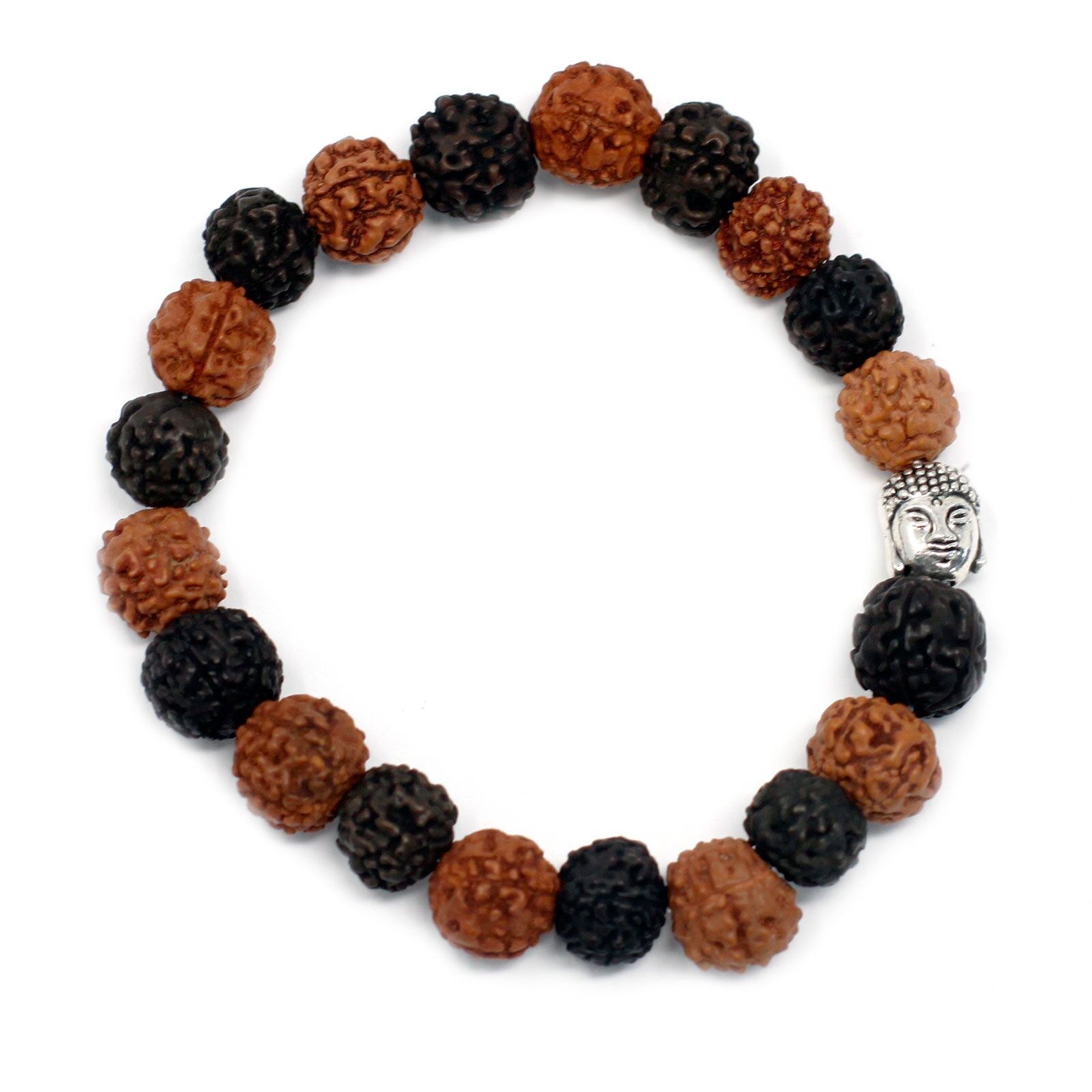 Rudr-07 - Rudraksha Buddha Bangle Mala - Mix - Venduto in 6x unità per esterno