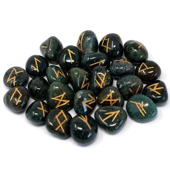 Rune-07 - Runes Stone Set in Pouch - Bloodstone - Vendu en 1x unité/s par extérieur 1