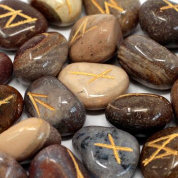 Rune-30 - Runes Stone Set in Pouch - Fancy Jasper - Vendu en 1x unité/s par extérieur 2
