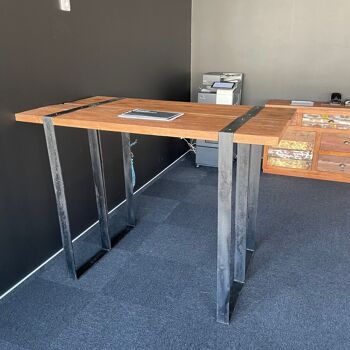 RWOF-02 - Pieds en métal et bois de récupération - Table de bar 150x40x110 cm - Vendu en 1x unité/s par extérieur 1