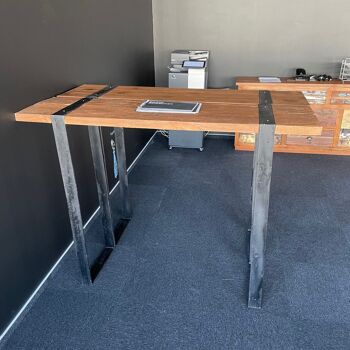 RWOF-02 - Pieds en métal et bois de récupération - Table de bar 150x40x110 cm - Vendu en 1x unité/s par extérieur 2