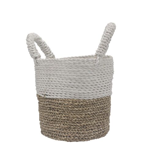 SBS-01 - Seagrass Basket Set - Natural / White - Sold in 1x unit/s per outer