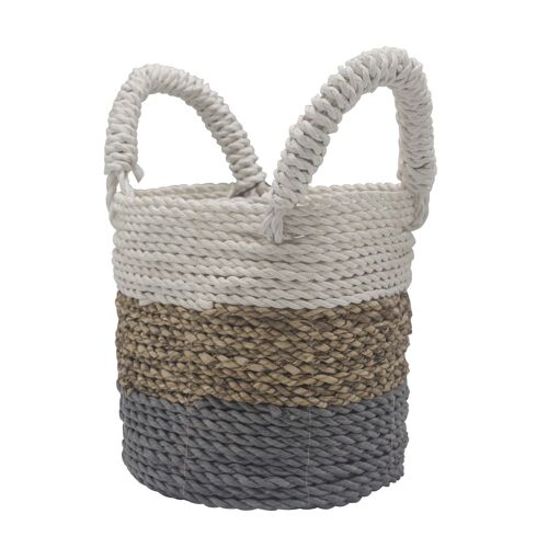 SBS-03 - Seagrass Basket Set - Grey / Natural / White - Sold in 1x unit/s per outer