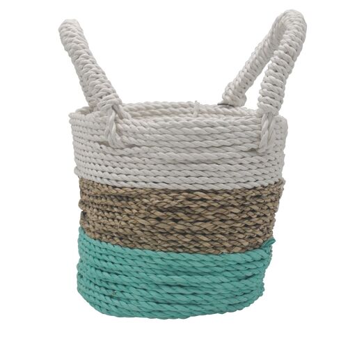 SBS-04 - Seagrass Basket Set - Green / Natural / White - Sold in 1x unit/s per outer