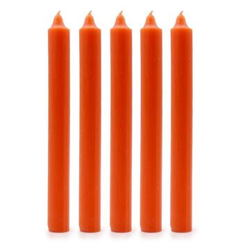 SCDC-02 - Bougies de dîner de couleur unie en vrac - Orange rustique - Vendues en 100x unité/s par extérieur 1