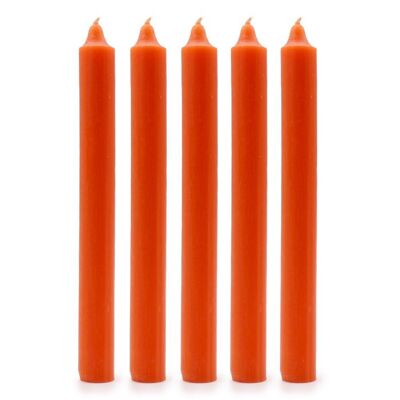 SCDC-02 - Velas de cena de color sólido a granel - Naranja rústico - Se venden en 100 unidades/s por exterior