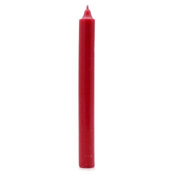 SCDC-01 - Bougies de dîner de couleur unie en vrac - Rouge rustique - Vendues en 100x unité/s par extérieur 3