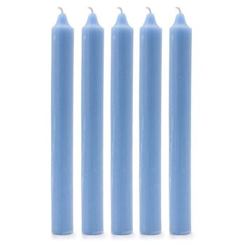 SCDC-05 - Bougies de dîner de couleur unie en vrac - Bleu mer rustique - Vendues en 100x unité/s par extérieur 1