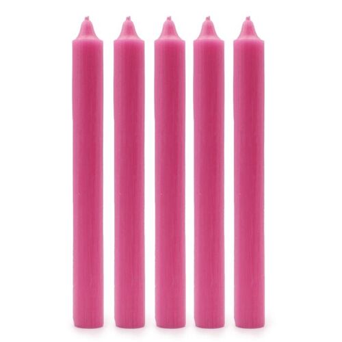 SCDC-07 - Bulk Solid Colour Dinner Candles - Rustic Deep Pink - Sold in 100x unit/s per outer