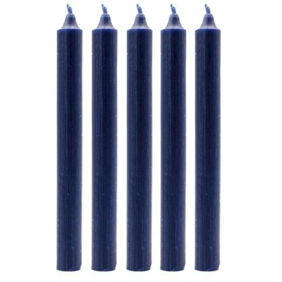 SCDC-08 - Candele da tavola in tinta unita sfuse - Blu marino rustico - Venduto in 100 unità/s per esterno