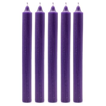 SCDC-11 - Bougies de dîner de couleur unie en vrac - Violet rustique - Vendues en 100x unité/s par extérieur 1