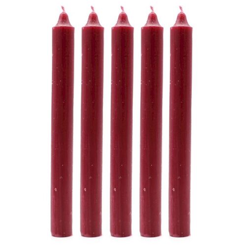 SCDC-12 - Bulk Solid Colour Dinner Candles - Rustic Burgundy - Sold in 100x unit/s per outer