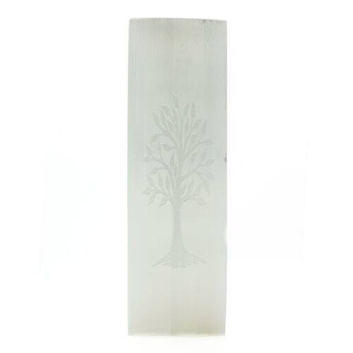 SelBL-02 - Selenite Block Lamp 25cm - Tree of Life - Sold in 1x unit/s per outer