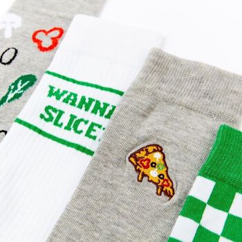 Chaussettes pizza végétarienne unisexe 4