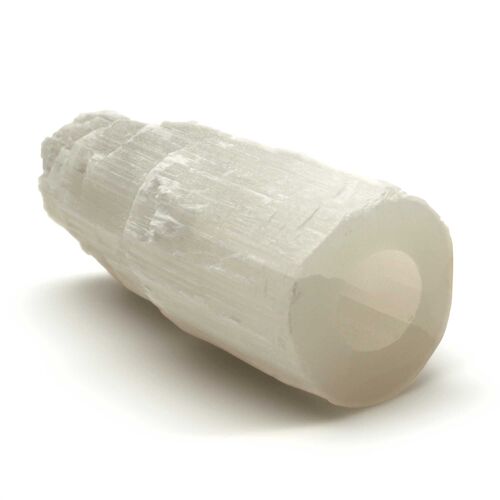 SelLp-03D - Natural Selenite Tower Lamp - 25 cm - Cable Cut-Out Missing - Sold in 1x unit/s per outer