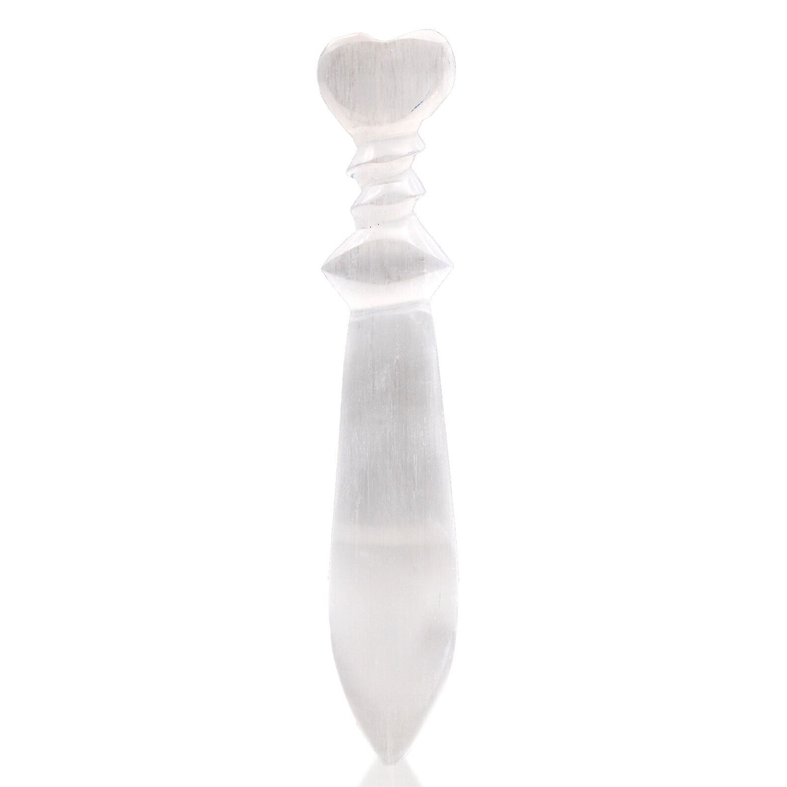 SelK-05 - Coltello rituale Selenite Lrg - Spirale (25 cm) - Venduto in 1x unità per esterno