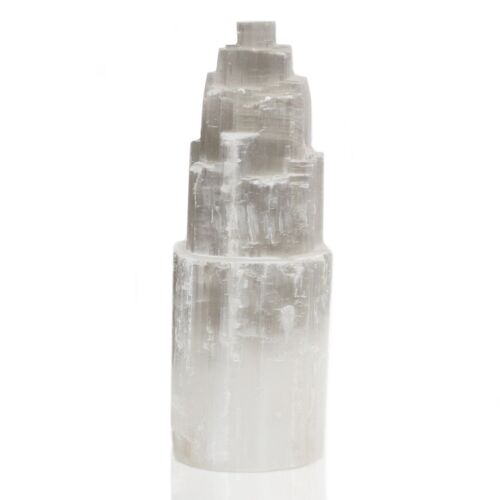 SelLp-03 - Natural Selenite Tower Lamp - 25 cm - Sold in 1x unit/s per outer