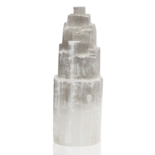 SelLp-03UK - Natural Selenite Tower Lamp - 25 cm (UK) - Sold in 1x unit/s per outer