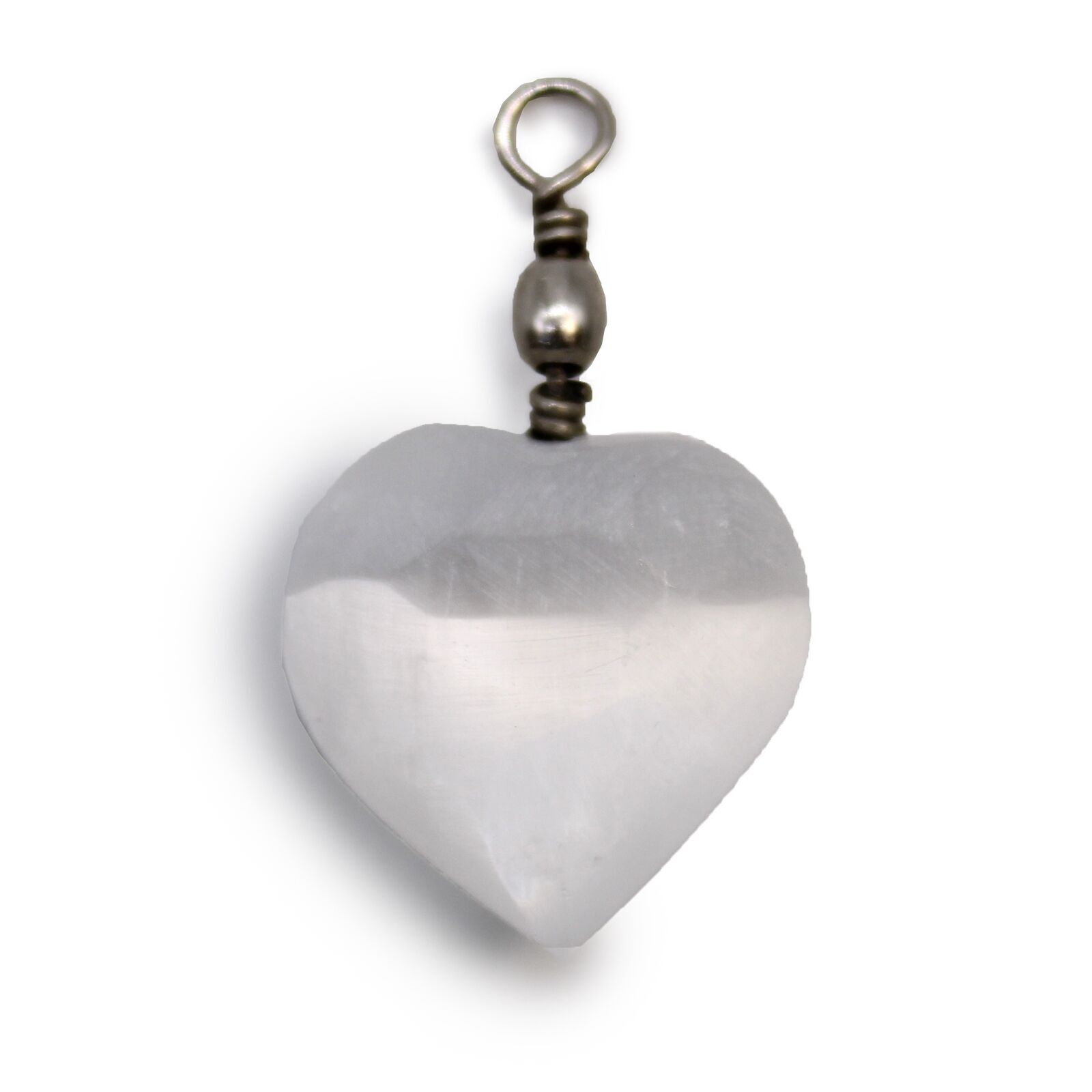 SelPen-01 - Selenite Heart Pendant - Sold in 3x unit/s per outer