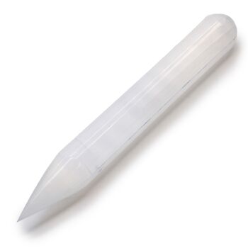 SelW-02 - Baguette de sélénite - environ 16 cm (pointe à une extrémité) - Vendue en 1x unité/s par extérieur 1