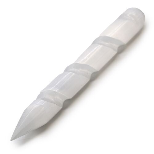 SelW-05 - Selenite Spiral Wands - approx 16 cm (Point One Ends) - Sold in 1x unit/s per outer