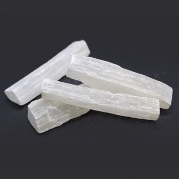 SelW-12 - Cristal brut en bâton de sélénite - Pierre naturelle 7-10 cm - Vendu en 10x unité/s par extérieur 3