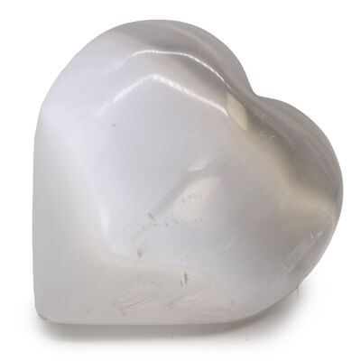 SelW-14 - Cuore di selenite - 10 cm - Venduto in 1x unità/e per esterno