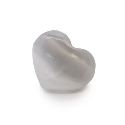 SelW-16 - Cuore di selenite - 3-4cm - Venduto in 1x unità/s per esterno