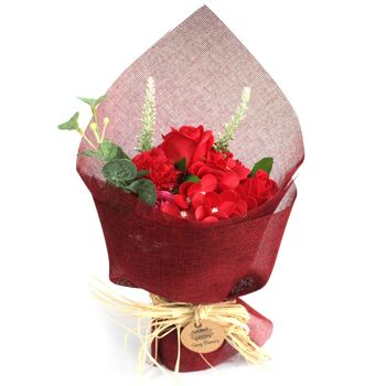 SFB-02 - Bouquet de fleurs de savon sur pied - Rouge - Vendu en 1x unité/s par extérieur 1