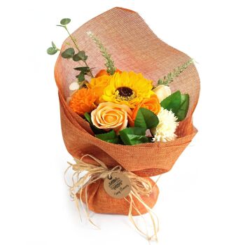 SFB-01 - Bouquet de fleurs de savon sur pied - Orange - Vendu en 1x unité/s par extérieur 1