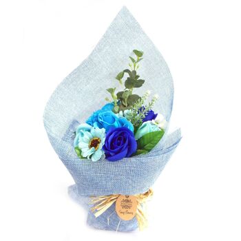 SFB-03 - Bouquet de fleurs de savon sur pied - Bleu - Vendu en 1x unité/s par extérieur 1