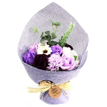 SFB-06 - Bouquet de fleurs de savon sur pied - Violet - Vendu en 1x unité/s par extérieur 1