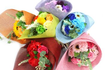 SFB-06 - Bouquet de fleurs de savon sur pied - Violet - Vendu en 1x unité/s par extérieur 3