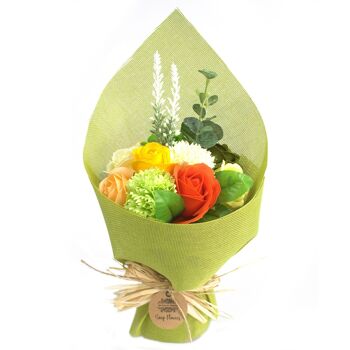 SFB-05 - Bouquet de fleurs de savon sur pied - Vert jaune - Vendu en 1x unité/s par extérieur 1