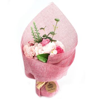 SFB-04 - Bouquet de fleurs de savon sur pied - Rose - Vendu en 1x unité/s par extérieur 1