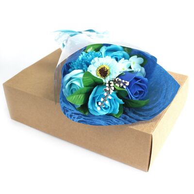 SFB-09 - Boxed Hand Soap Flower Bouquet - Blue - Verkauft in 1x Einheit/en pro Hülle