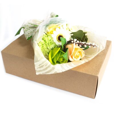 SFB-11 - Bouquet di fiori di sapone per le mani in scatola - Verde - Venduto in 1 unità per esterno